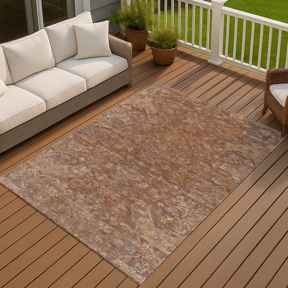 Machine Washable Indoor/ Outdoor Traditional Chelsea Chantille Rug