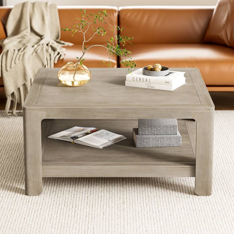 Christopher Knight Home- Thalassa Engineered Wood Square Coffee Table With Storage - Light Ash