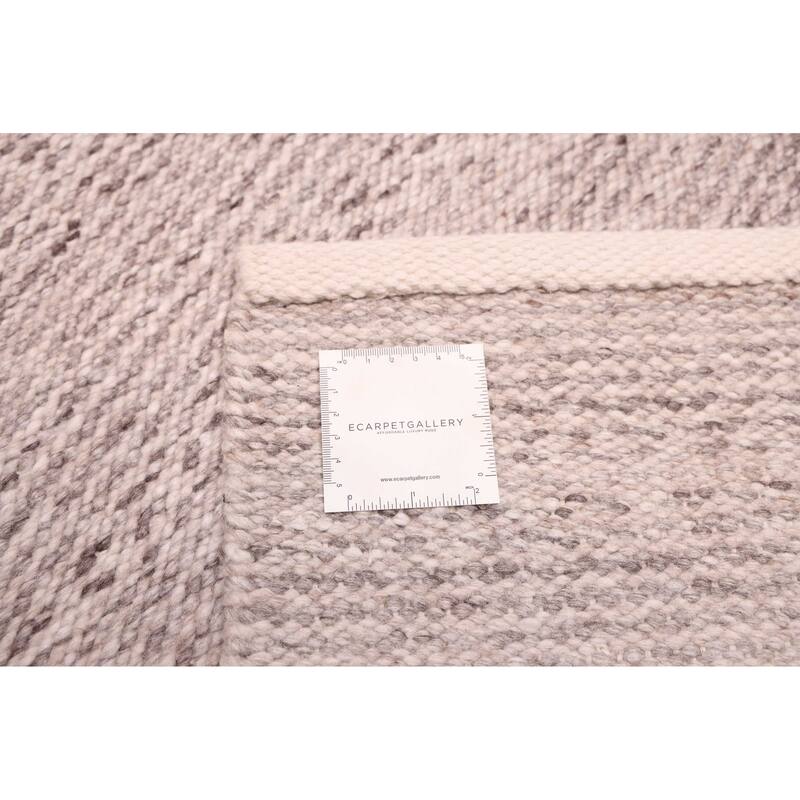 ECARPETGALLERY Flat-Weave Nevada Grey Wool Kilim - 5'2 x 7'9