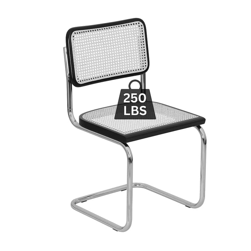 Breuer Chair Company Marcel Breuer Cesca Cane Cantilever Side Chair w/ Chrome Steel Frame (Various Wood & Cane Colors)