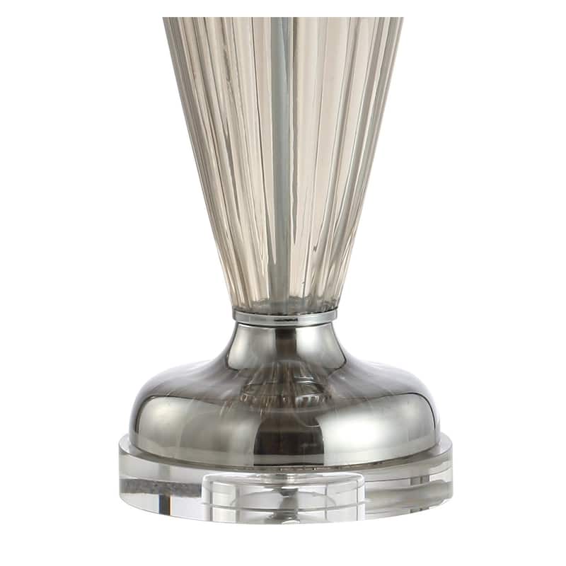 Chloe 33.5" Glass/Crystal LED Table Lamp, Smoked Grey by JONATHAN Y