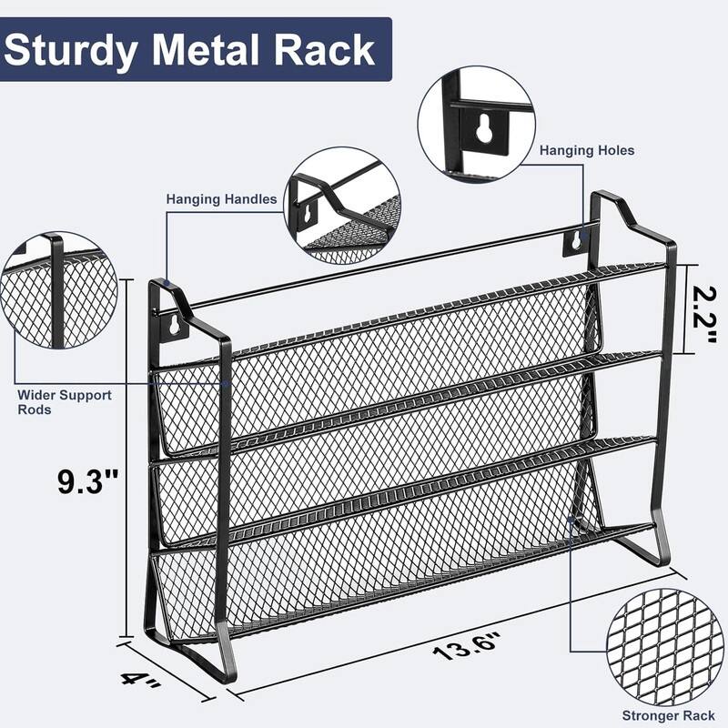 Spice Rack Organizer for Cabinet, Spice Organizer with 28 Empty - 13.5"D x 3.75"W x 10"H