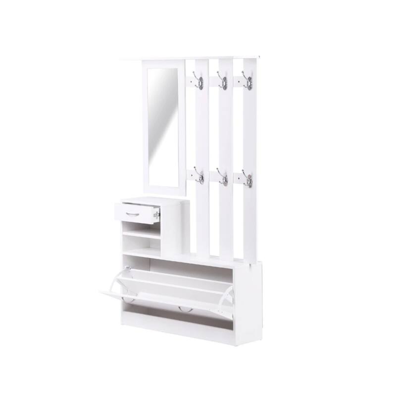 Combination Model Gate Cabinet with Shoe Cabinet, Hang Shelf, Mirror