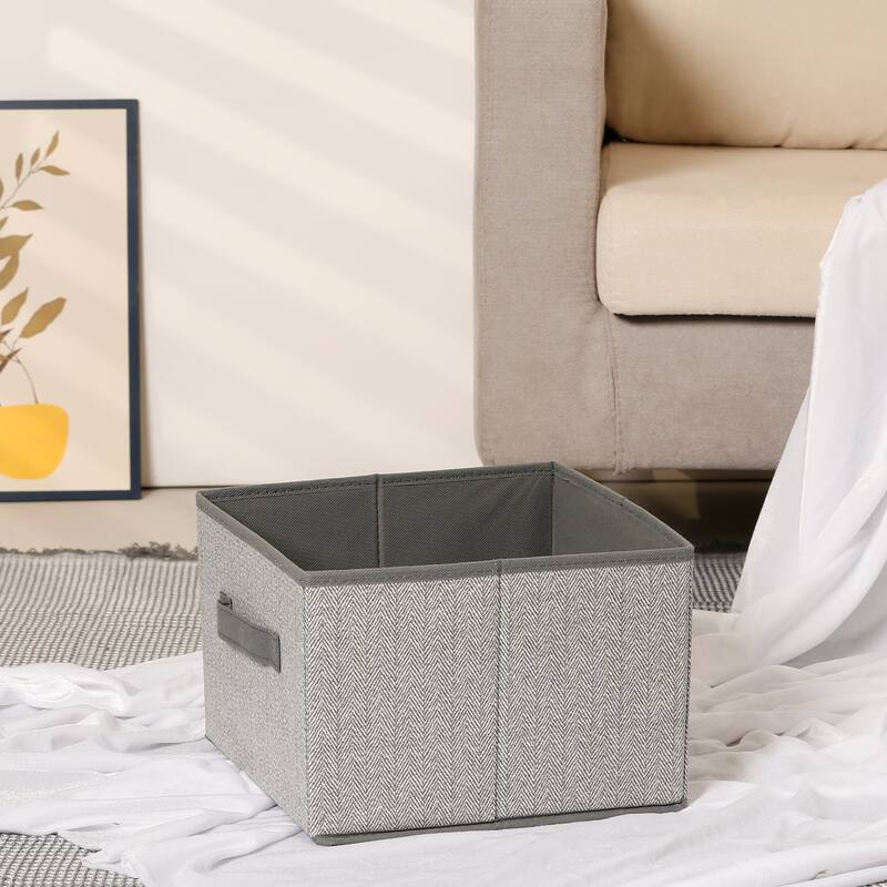 Storage Cube, Storage Bin with Handles for Shelves Closet, 1 Pack Collapsible Storage Basket for Organizing Clothes Blankets