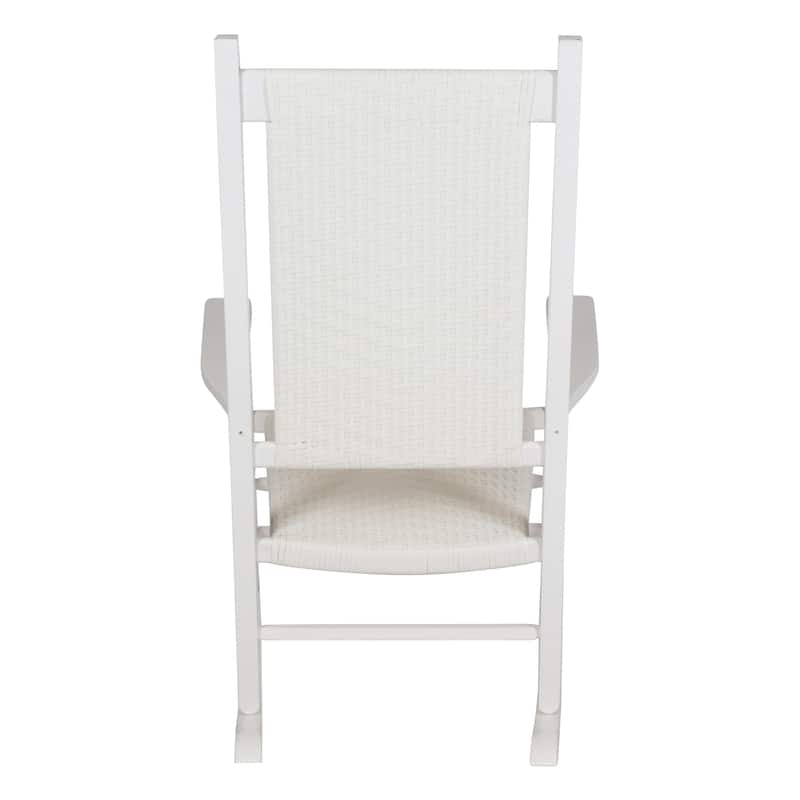 Marina Rattan and Wood Outdoor Patio Rocking Chair