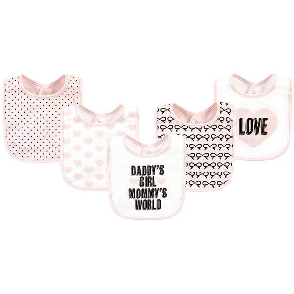 slide 1 of 1, Hudson Baby Infant Girl Cotton Bibs, Mommys World, One Size - Mommy'S World - One Size