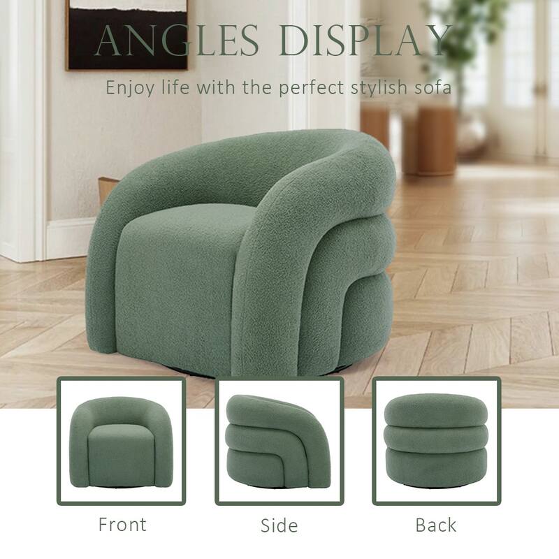 Upholstered Boucle Swivel Accent Chair