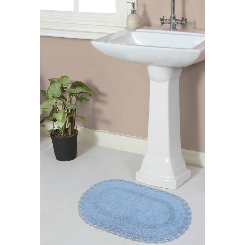 Hampton Contour Rug, Cotton Soft, Water Absorbent, Non Slip U Shape Contour Rug Machine Washable 20"x20" Contour