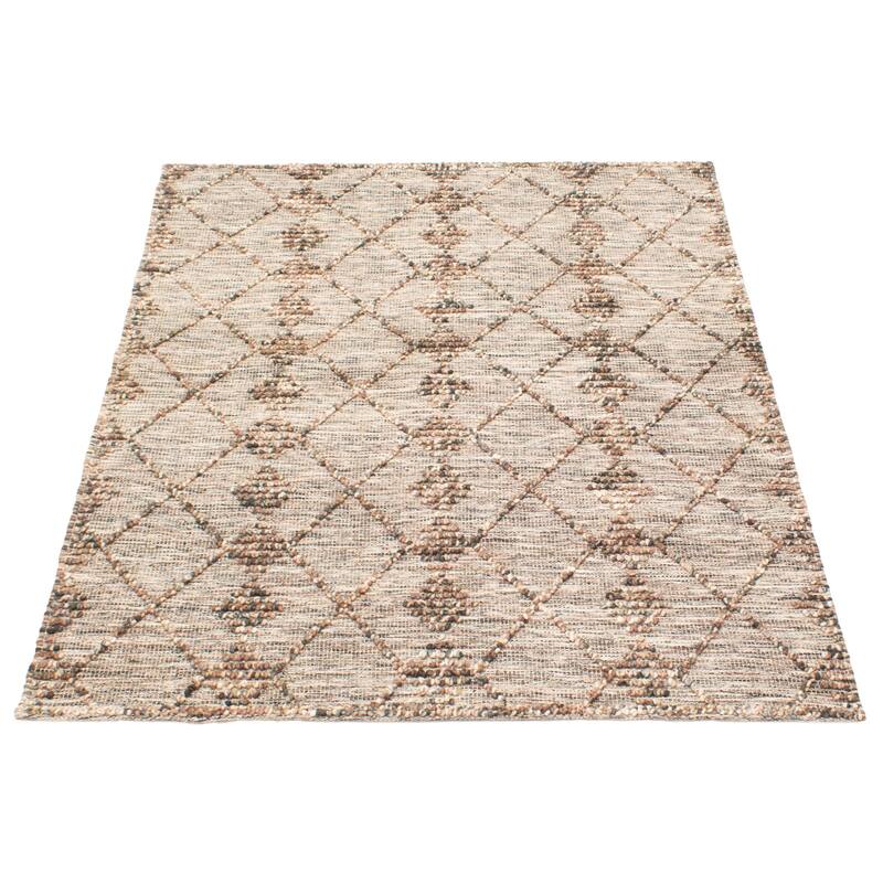 ECARPETGALLERY Braid weave Sienna Brown Wool Rug - 5'2 x 7'2
