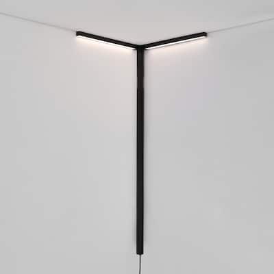 Caleb 18.25" 2-Light Modern Minimalist Iron Integrated Plug-In LED Sconce for Ceiling Corner by JONATHAN Y