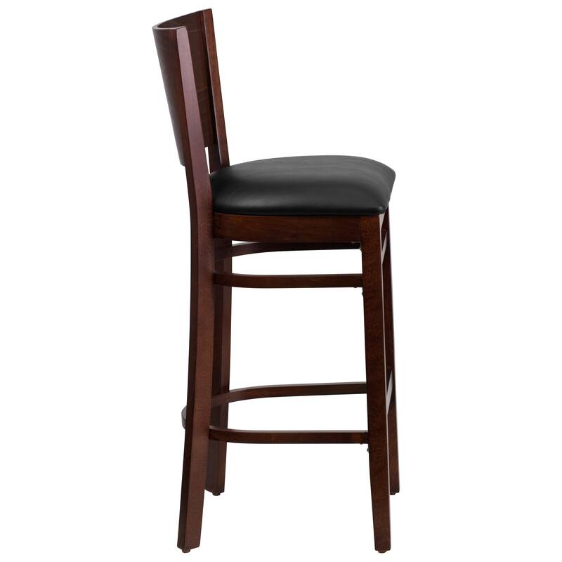 2 Pk. Lacey Series Solid Back Wooden Restaurant Barstool - 16.75"W x 18"D x 43.5"H - 16.75"W x 18"D x 43.5"H
