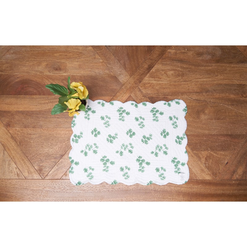 Marcy Blooms Scalloped Placemats Set of 6 Floral Design All, 13" x 19"
