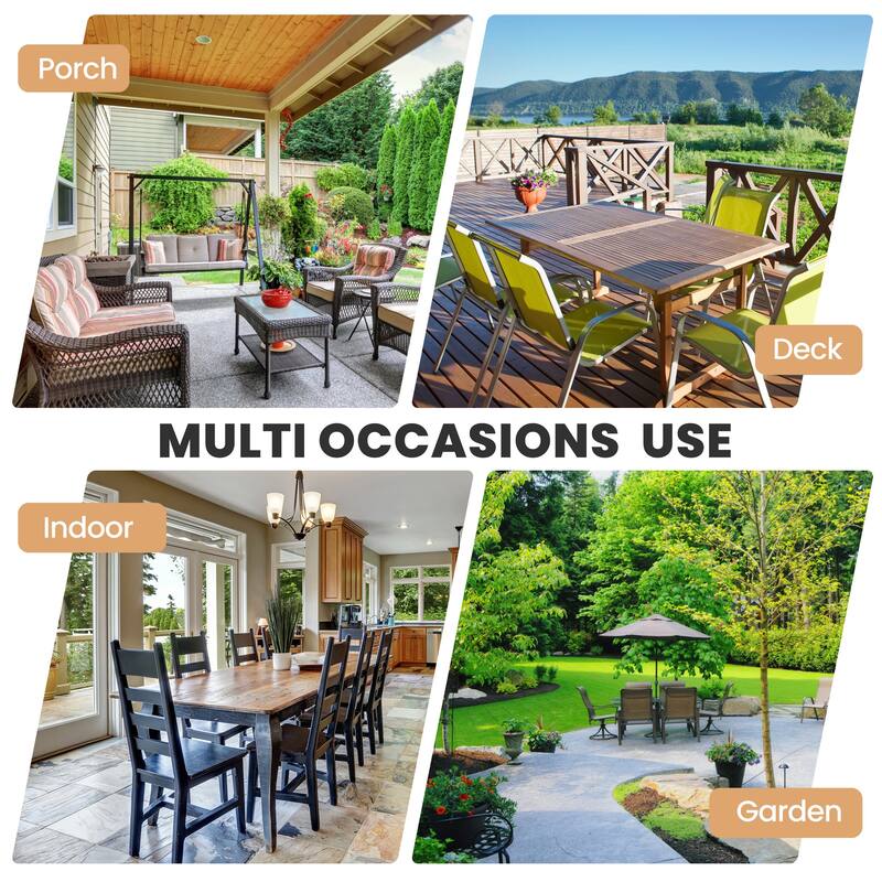 Crestlive Products Outdoor Rectangle Aluminum Dining Table with Umbrella Hole