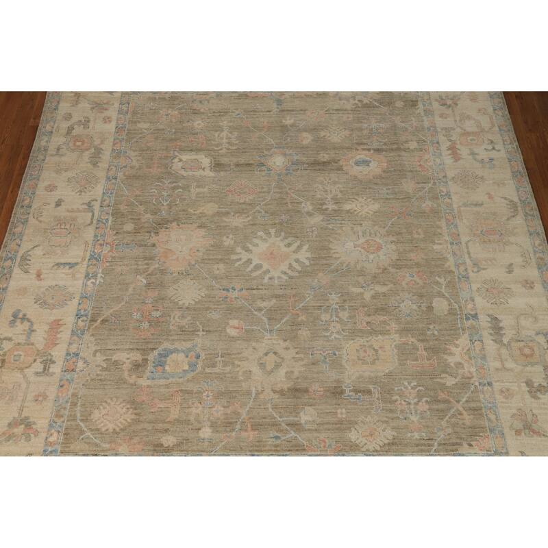 Vegetable Dye Oushak Turkish Rug Hand-Knotted Wool Carpet - 8'1"x 10'0"