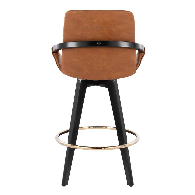 Carson Carrington Pugo Fixed-Height Counter Stool with Black Wood Base (Set of 2)