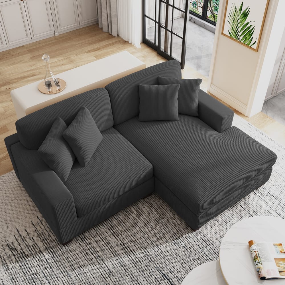 Oversized Modular Sectional Sofa Set with Pillows for Living Room