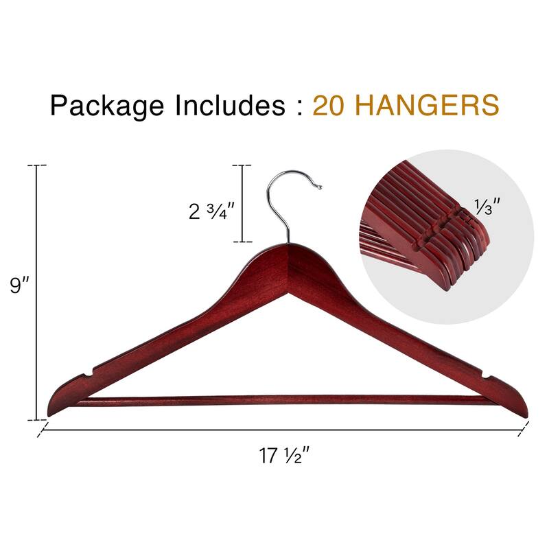 StorageWorks Wooden Clothes Hangers, Hangers for Coats, Shirts, Jackets, Pants, Suits