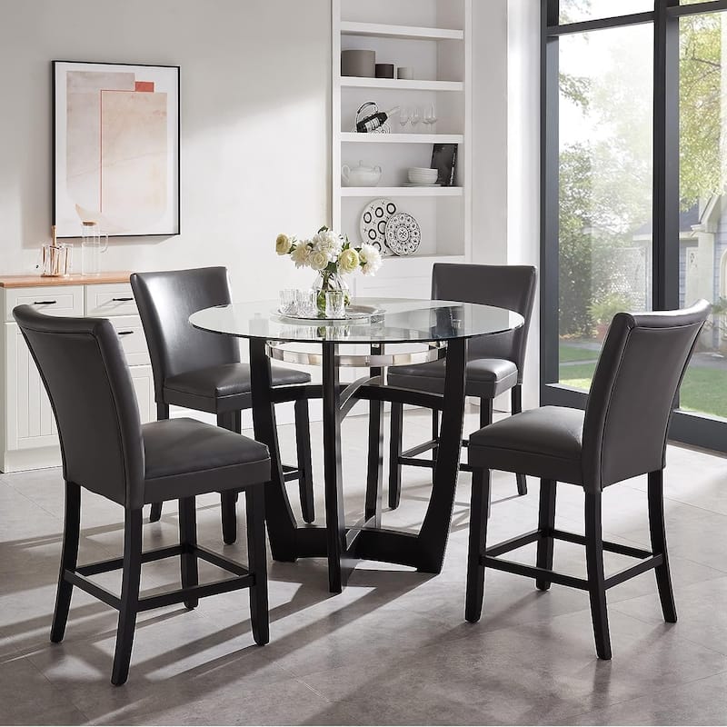 Bar Stools Faux Leather Upholstered Chairs Dining Chairs