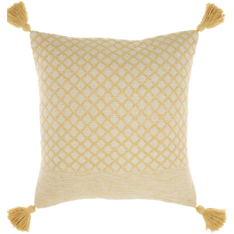 Mina Victory Life Styles Lattice With Tassels 18"X18" Indoor Throw Pillow