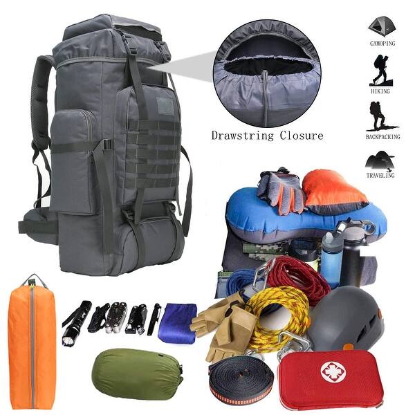 70l Hiking Backpack for Men Waterproof Military Camping Rucksack Travel  Daypack - Bed Bath & Beyond - 40365372