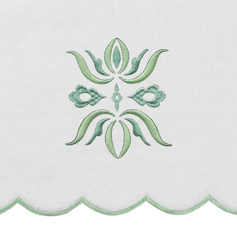 Authentic Hotel and Spa 100% Turkish Cotton FLOWER CREST Scallop Towel Collection