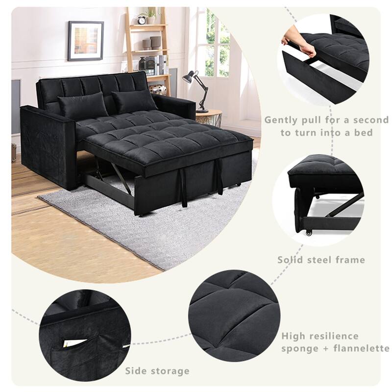 Pull-out Sofa Bed, 3-in-1 Convertible Futon Sofa Bed