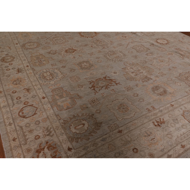 Vegetable Dye Oushak Large Area Rug Handmade Wool Carpet - 10'1" x 13'9"