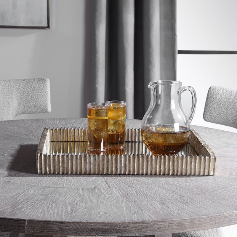 Uttermost Talmage 2-1/4"H x 20"W Glass Contemporary Serving Tray with