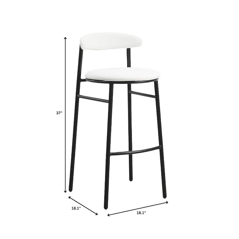Upholstered Leather Bar Stool Accent Kitchen Chair Lume Collection Set of 2