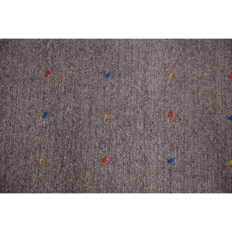 Gray Tribal Gabbeh Oriental Handmade Wool Carpet - 9'0" x 12'0"