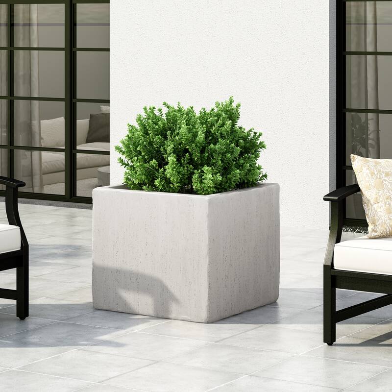 Decorative Handmade Outdoor Planter for Porch, Patio, Easy to Assemble - White