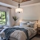 preview thumbnail 4 of 11, Modern Farmhouse Drum 4-Light Transitional Chandelier with Fabric for Dining Room Foyer - 16'' L x 16'' W x 21.5'' H