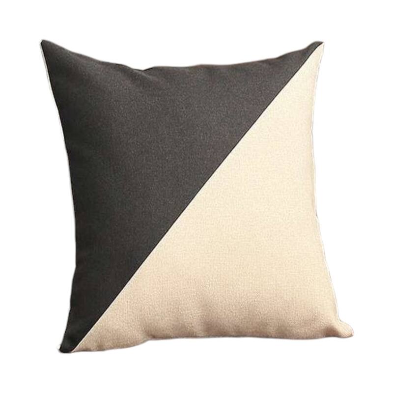 HomeRoots Set Of Two 18" X 18" Black And Grey Polyester Geometric Zippered Pillow