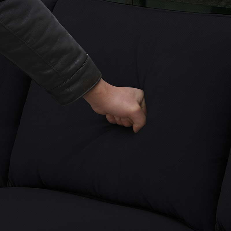 112-inch L-shaped 7-seat Modular Sectional Sofa with Ottoman and Three Pillows - 112"W x 87"D x 33"H