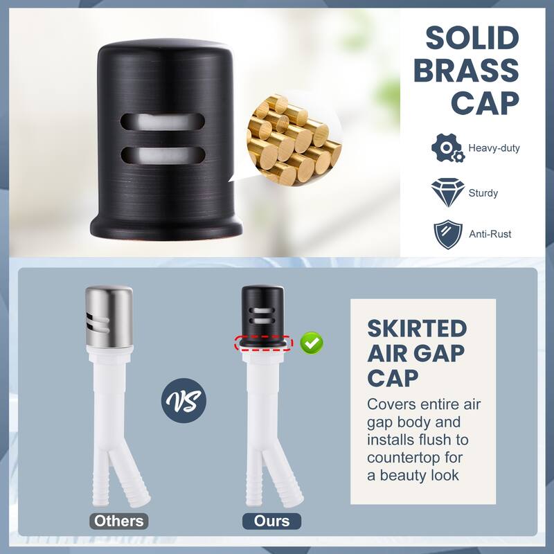 WOWOW Pull Down Sprayer Kitchen Faucet with Dishwasher Air Gap