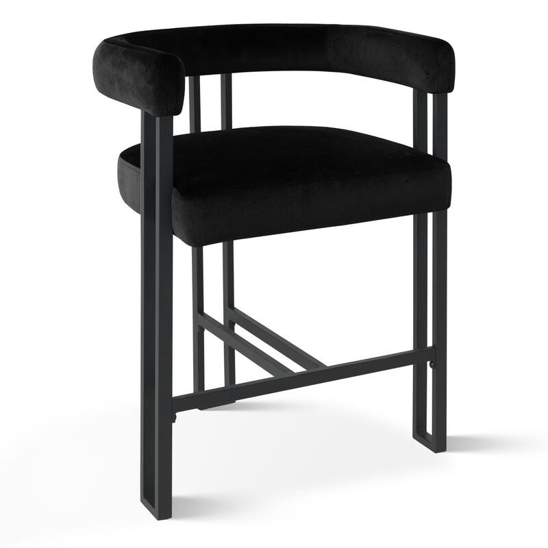 Velvet Upholstered Counter Stool