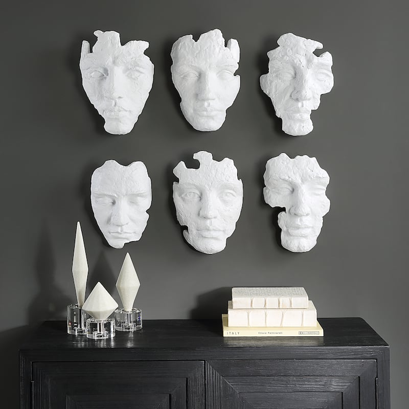 Uttermost Self-Portrait White Mask Wall Decor, Set Of 6