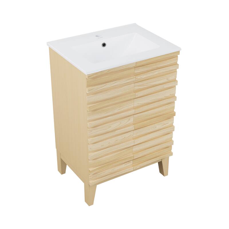 Cascade 24" Bathroom Vanity In Natural Oak