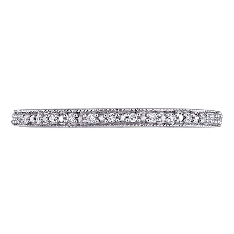 Miadora 10k White Gold Diamond Accent Stackable Wedding Band Ring