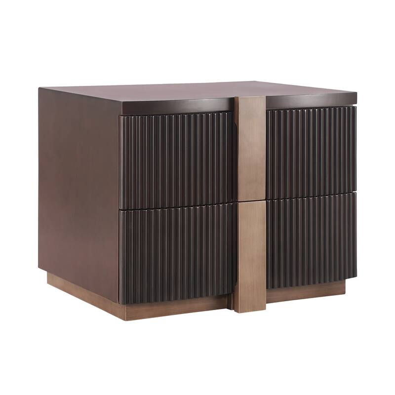 Christopher Knight Home - Lunera Modern Storage Nightstand with Fluted Design and Heavy Duty Base