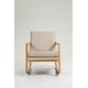 preview thumbnail 6 of 8, Rubberwood Glider Chair with Khaki Upholstery and Deep Cushions