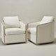 preview thumbnail 136 of 165, KINWELL 31"W Oak Frame Upholstered Swivel Barrel Armchair
