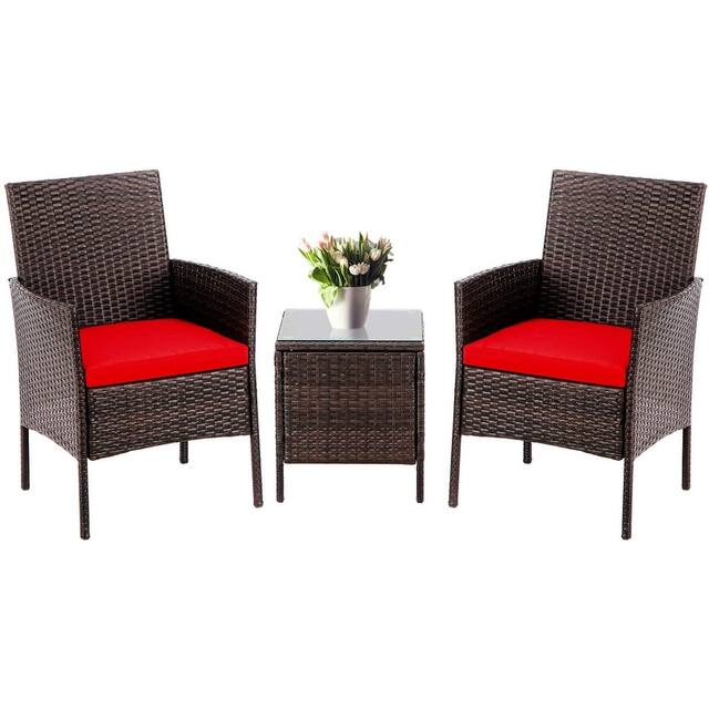Pheap Outdoor 3-piece Wicker Bistro Set by Havenside Home - Red
