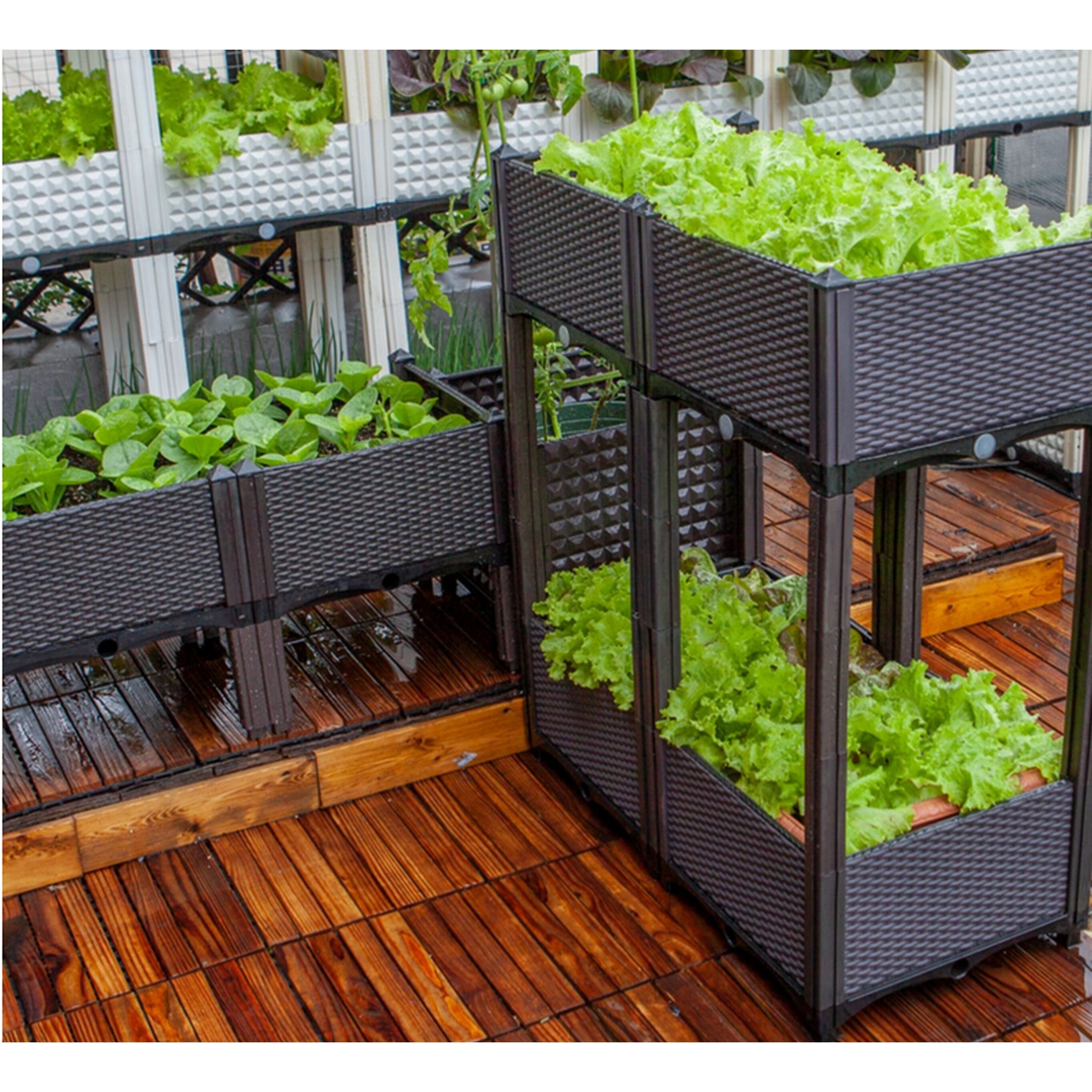 DIY Elevated Garden Vegitable and Flower Planter Box Kit - 5Set - Overstock - 31760648