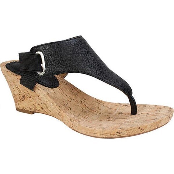 white mountain black wedge sandals
