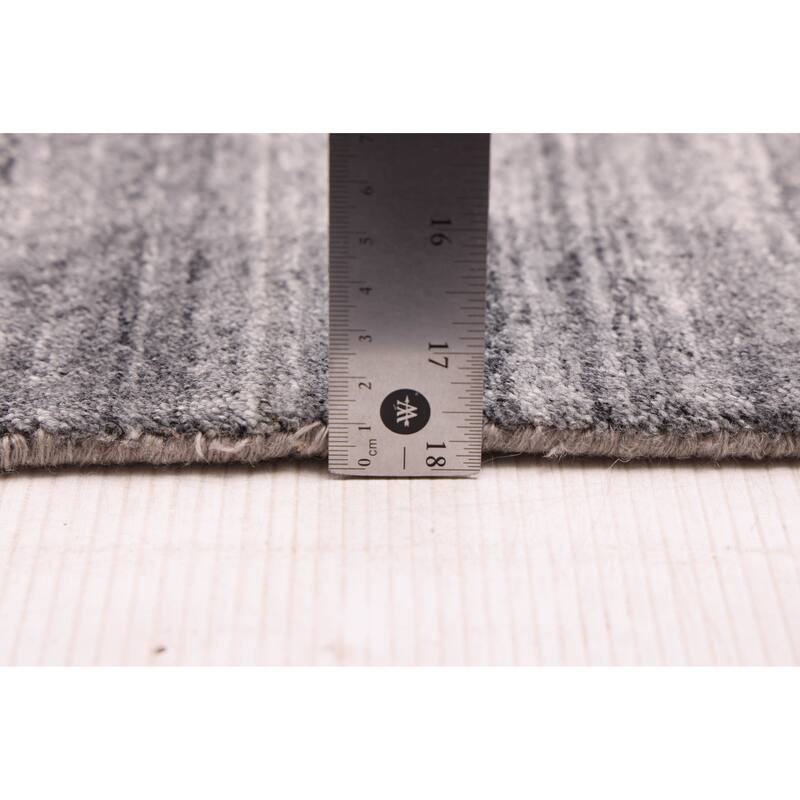 ECARPETGALLERY Hand Loomed Indo Gabbeh Grey Viscose, Wool Rug - 5'6 x 7'6