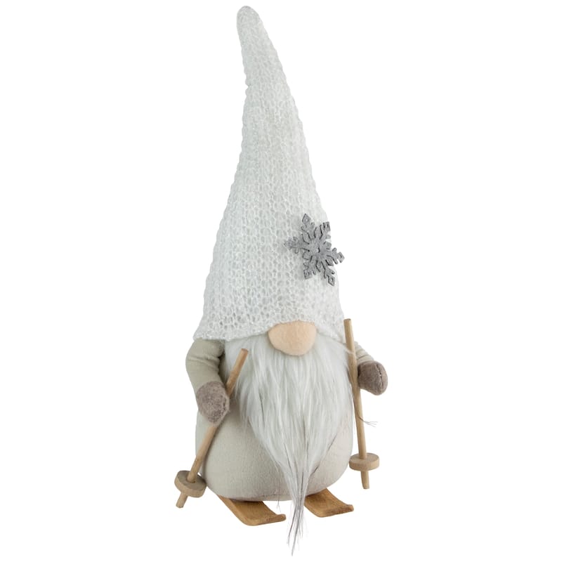 12" Winter Ski Gnome with Snowflake Hat Christmas Tabletop Decoration