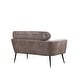preview thumbnail 15 of 23, Classical Loveseat Small Sofa Small Mini Room Suede Couch Two-seater Armchairs with 2 Throw Pillows and Metal Legs