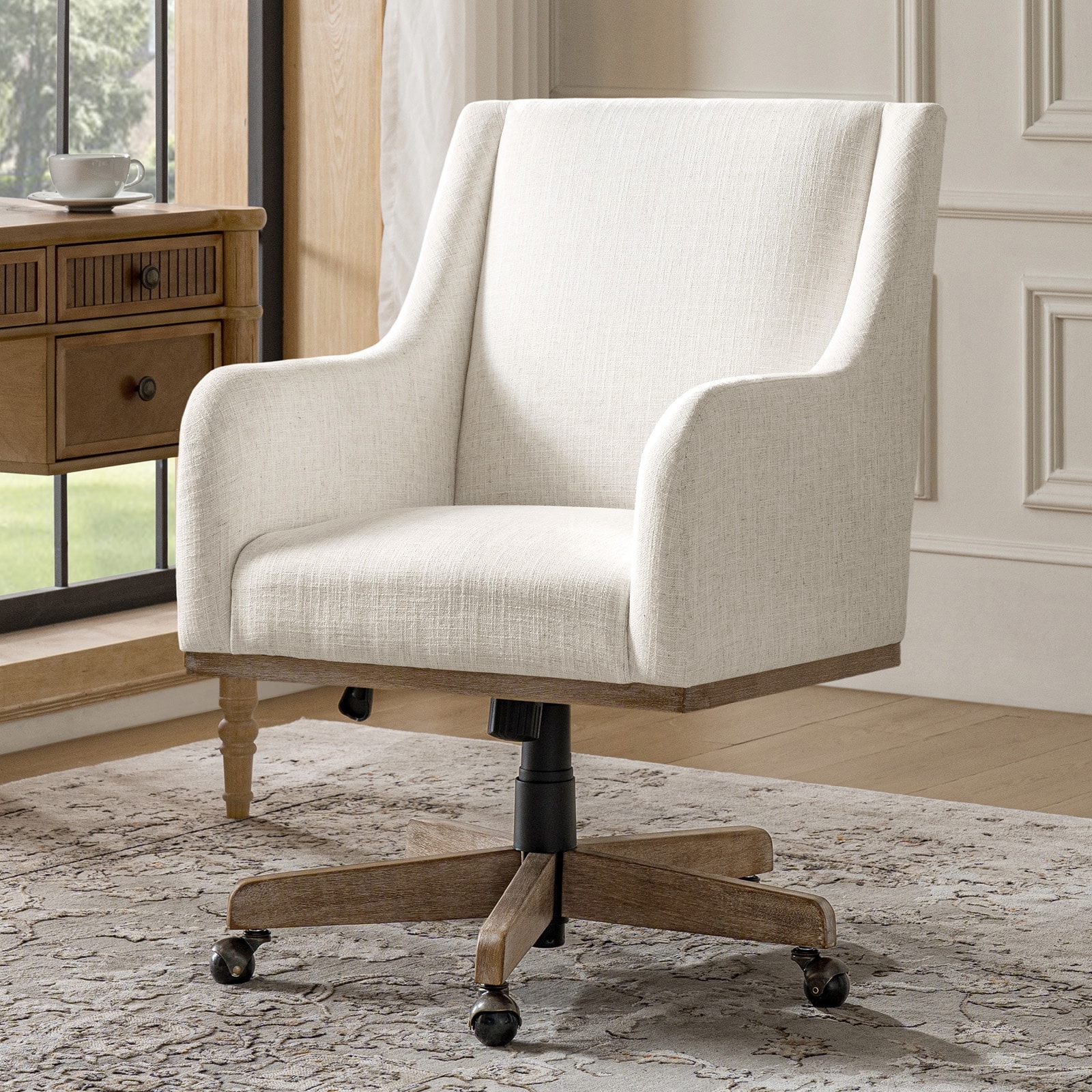 Julia Farmhouse Solid Wood Office Chair By HULALA HOME