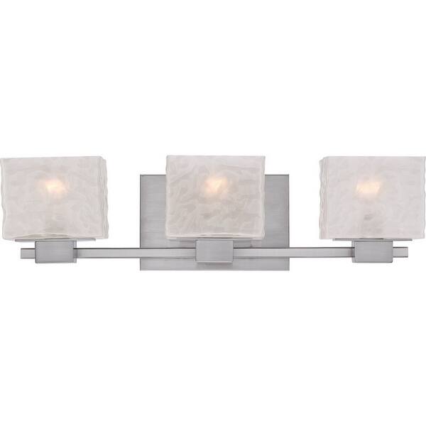 slide 2 of 3, Melody 3-Light Bathroom Vanity Light in Brushed Nickel